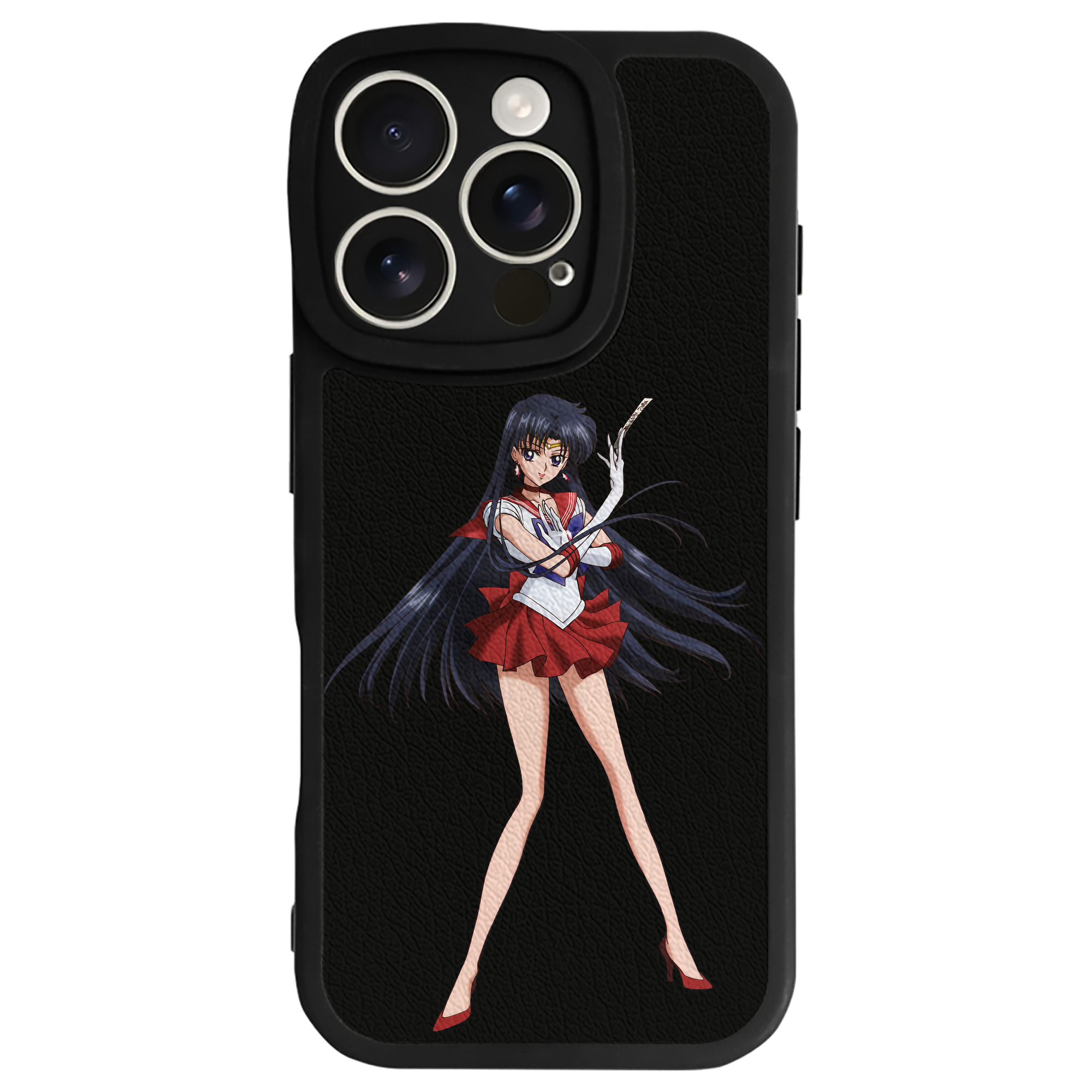 （画像用） 美少女戦士セーラームーン 火野レイ ひの レイ Sailor Moon Hino Rei （セーラーマーズ,Sailor Mars） 【iPhone 16シリーズ対応】シリコンスマホケース（レザー調） 材質：シリコン